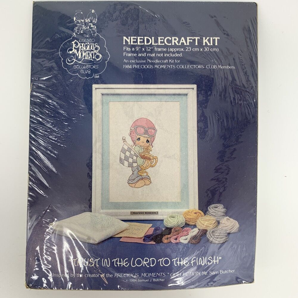 Precious Moments Trust in the Lord to the Finish - Needlecraft kit 1984 NEW Race